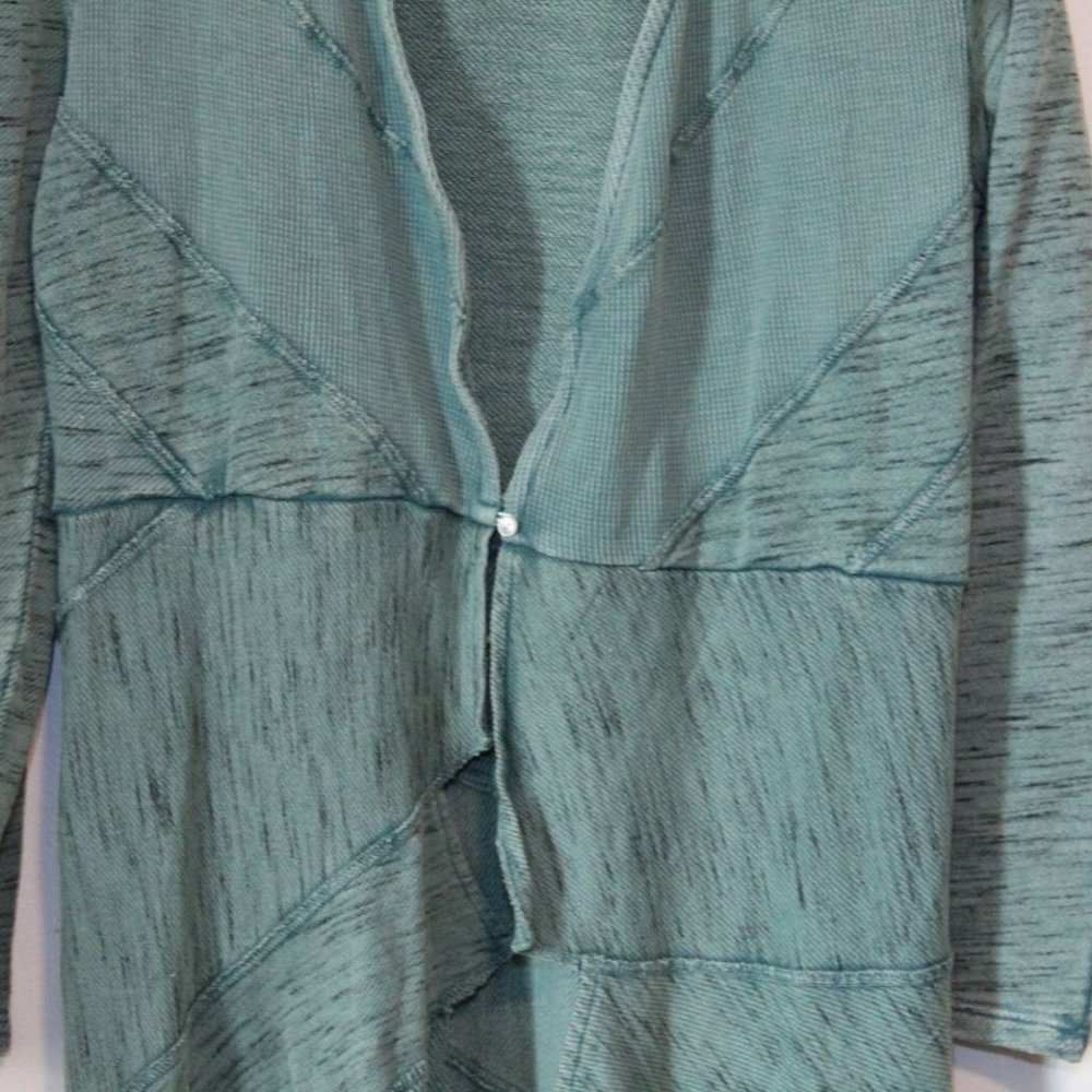 Soft Surroundings Thermal Duster Long Cardigan Green Size PS Petite S H12771 - Picture 3 of 16